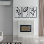 Wallity Flowers Escultura de pared de metal negra